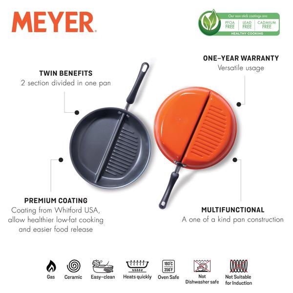 Divided Grillpan - Meyer 30cm (Non-stick)