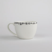 Load image into Gallery viewer, Tamil Script Coffee Cup & Saucer