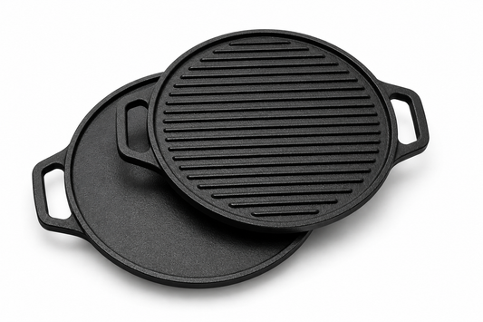 Cast Iron Tawa- Reversible 2 in 1 Grill and Griddle Pan