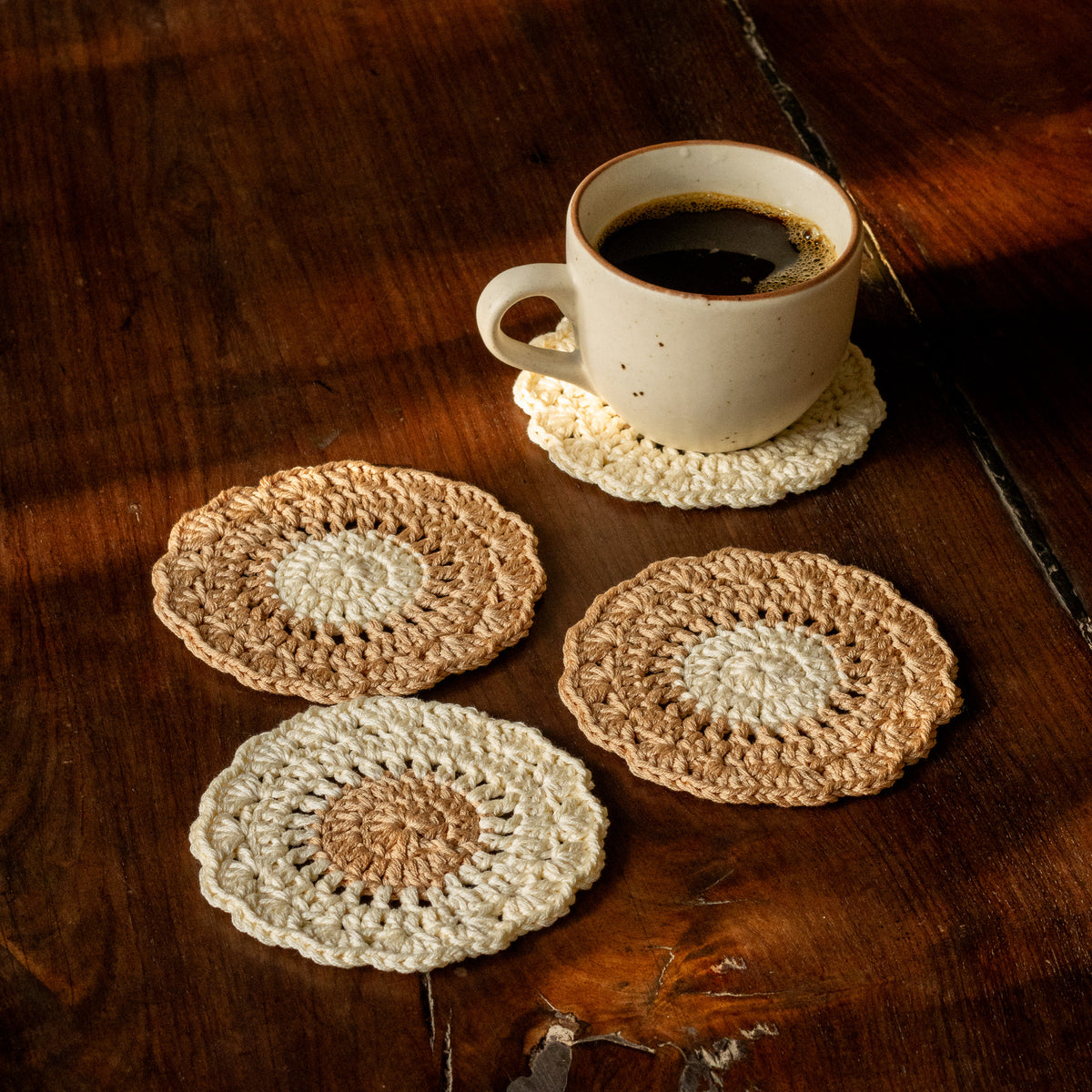 Crochet Coasters Mixed- Set Of 4