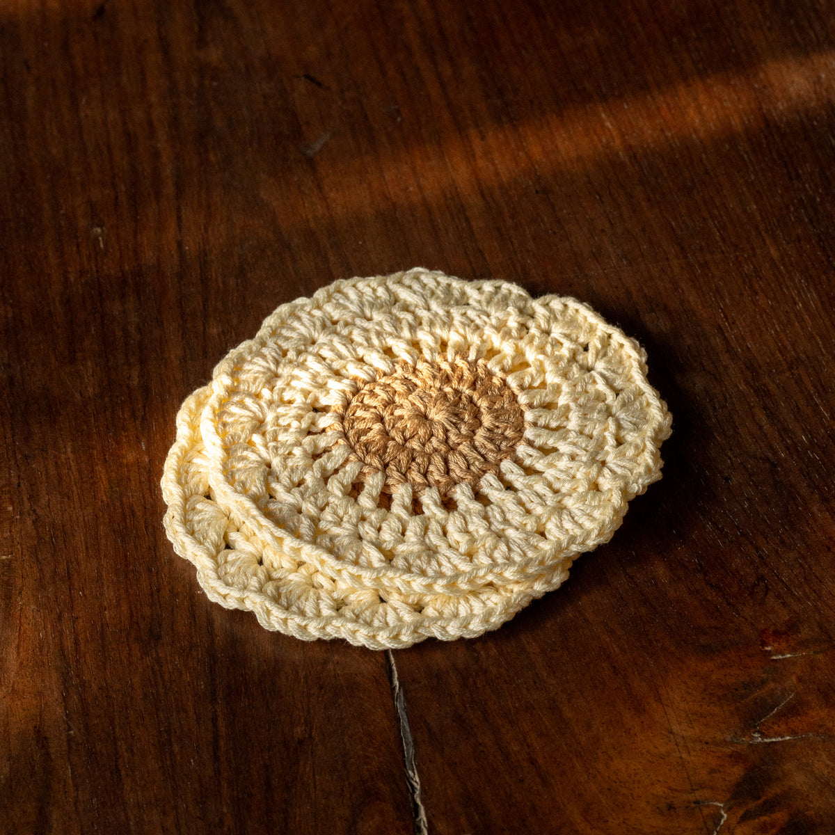 Classic Crochet Coasters- Set Of 2