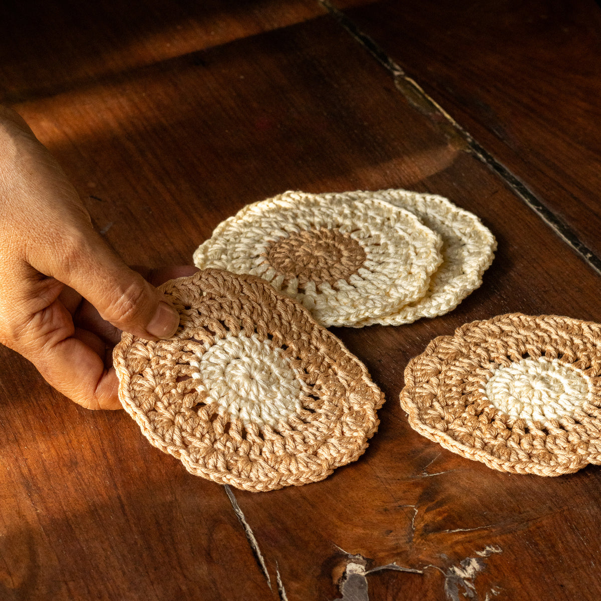 Classic Crochet Coasters- Set Of 2