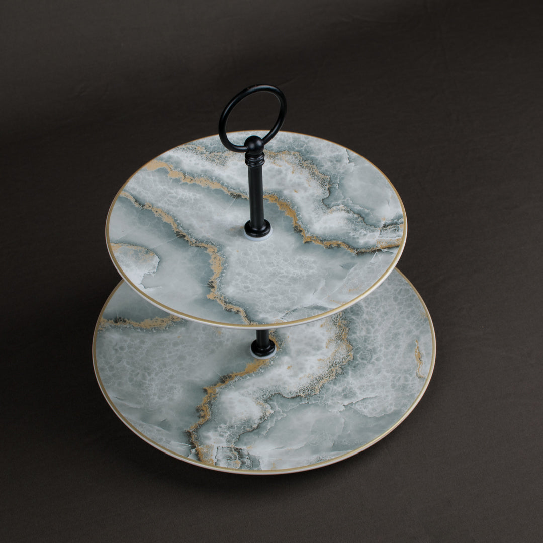 Cake Stand - 2 Tiered Ceramic - Round