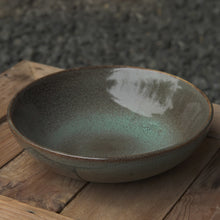 Load image into Gallery viewer, Rustic Blue Glazed Wide Bowl

