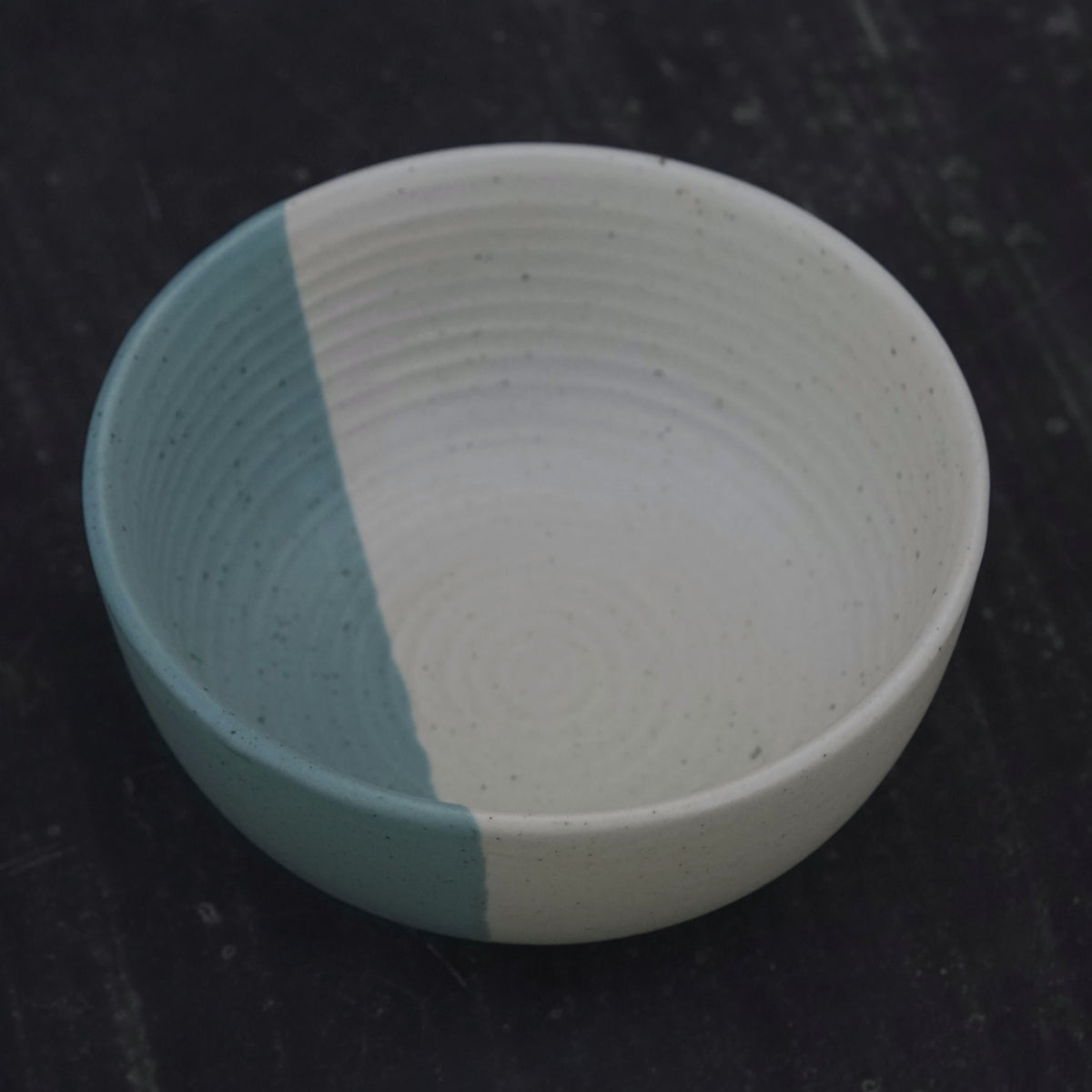 Half & Half Microwave Bowls NEW- Turquoise - Set of 2