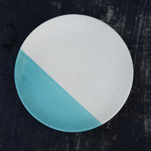 Load image into Gallery viewer, NEW Dinner Plate - Half &amp; Half Turquoise
