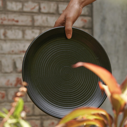 Matte Black 10" Dinner Plate - Set of 2