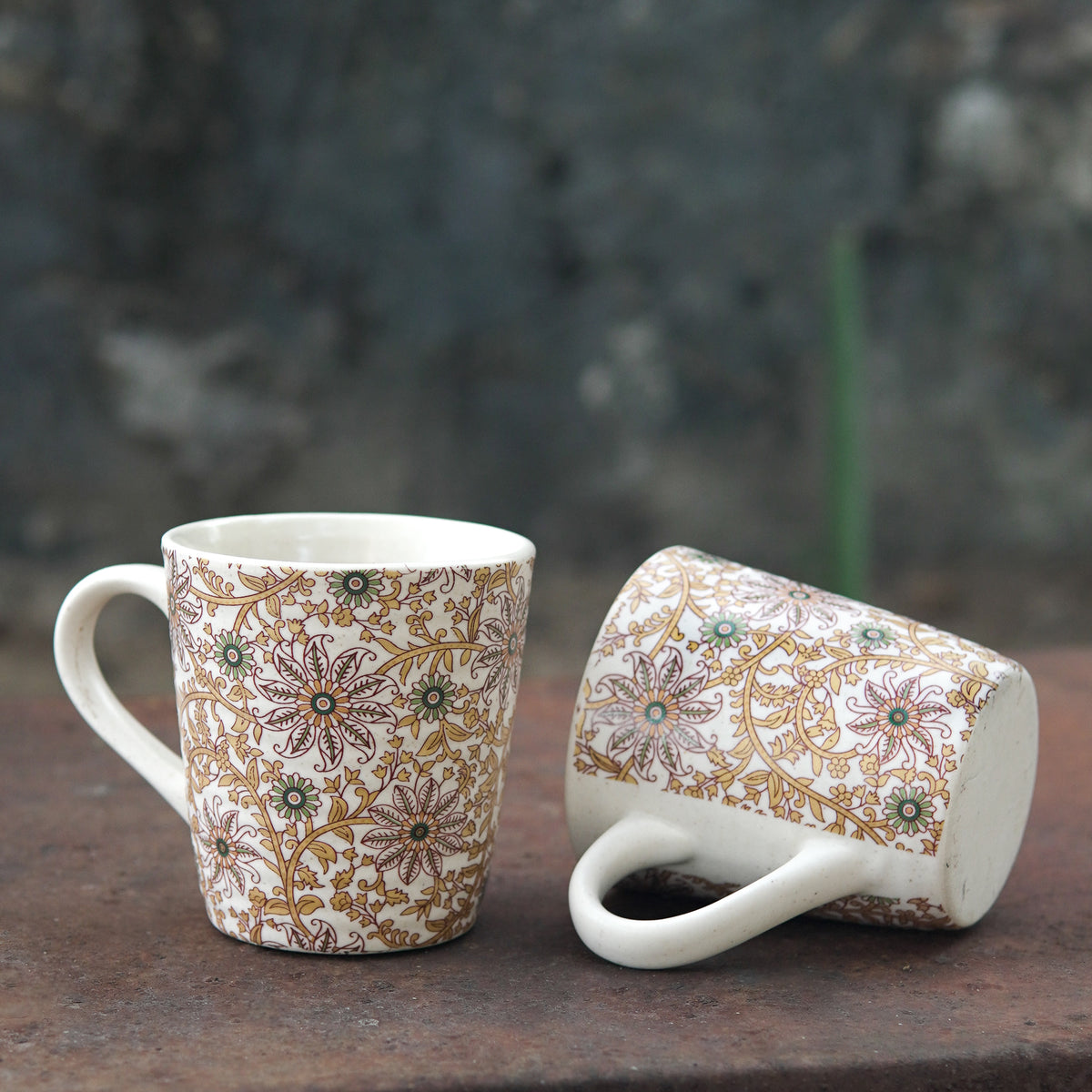 Sahara Golden flower Mug - Set of 2