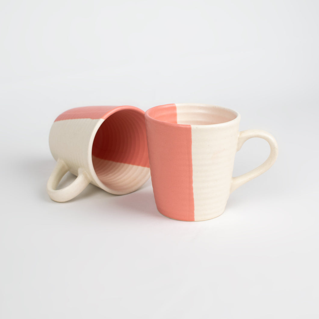 Half & Half Mug Pair - Pink
